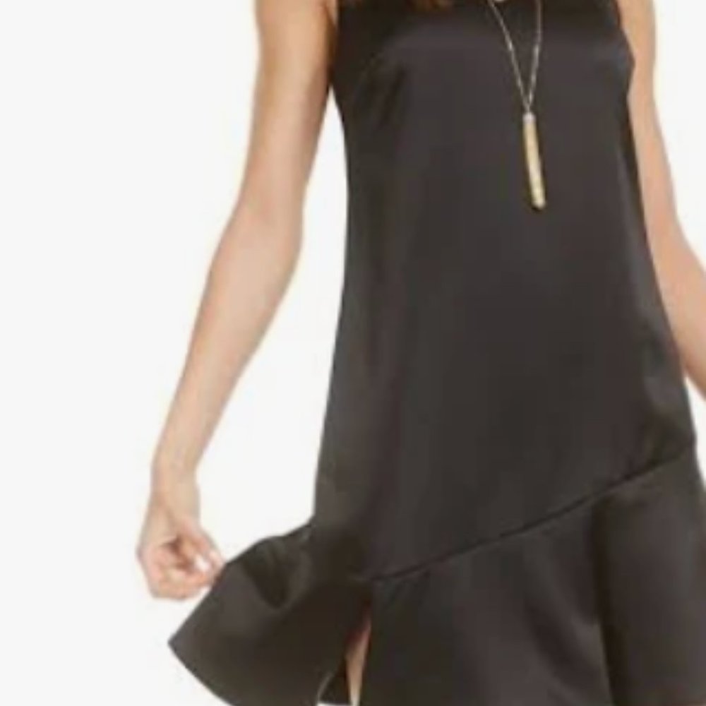 Black silk mini dress